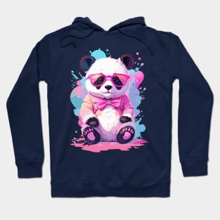 Cute Baby Panda Bear Chibi Style Color Splash Design Hoodie